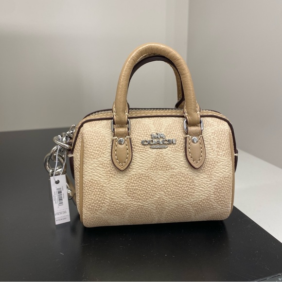Coach Mini Rowan Satchel Bag Charm In Signature Canvas CX068 - Picture 1 of 9